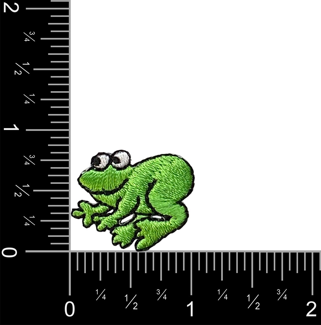 Set of 3, Frog Patch, Miniature Patches, Embroidered, Iron on Patch