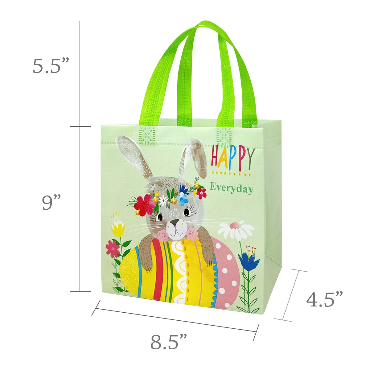 Wrapables Non-woven Easter Gift Bags, Easter Treat Bags for Egg Hunt (Set of 8)