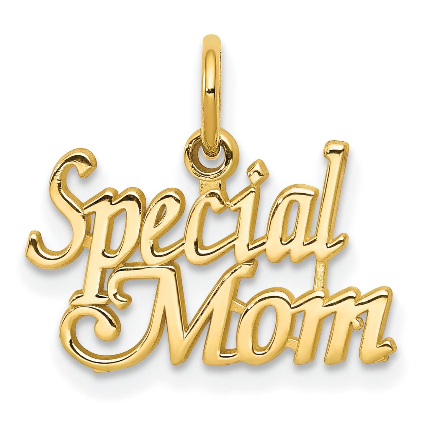 10K Yellow Gold Special Mom Charm Mother Jewelry New 15 X 21mm