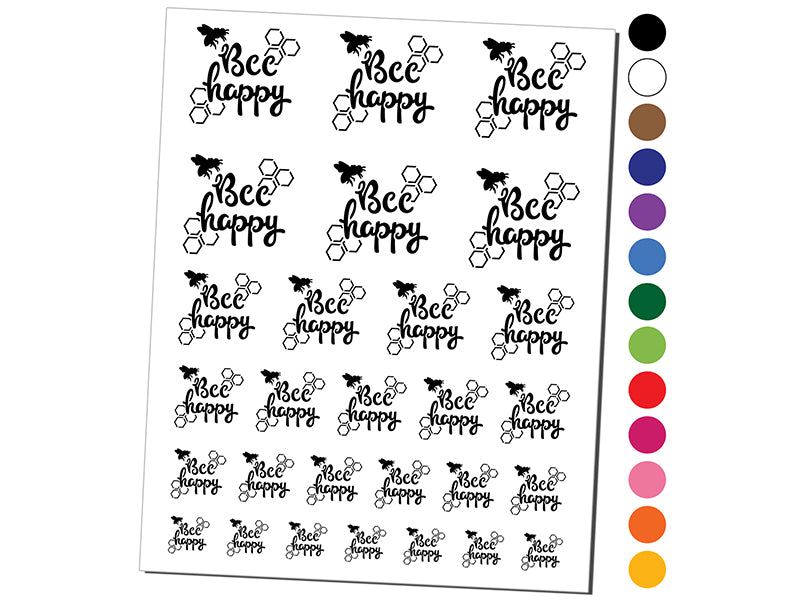 Bee Be Happy Honeycomb Temporary Tattoo Water Resistant Fake Body Art Set Collection
