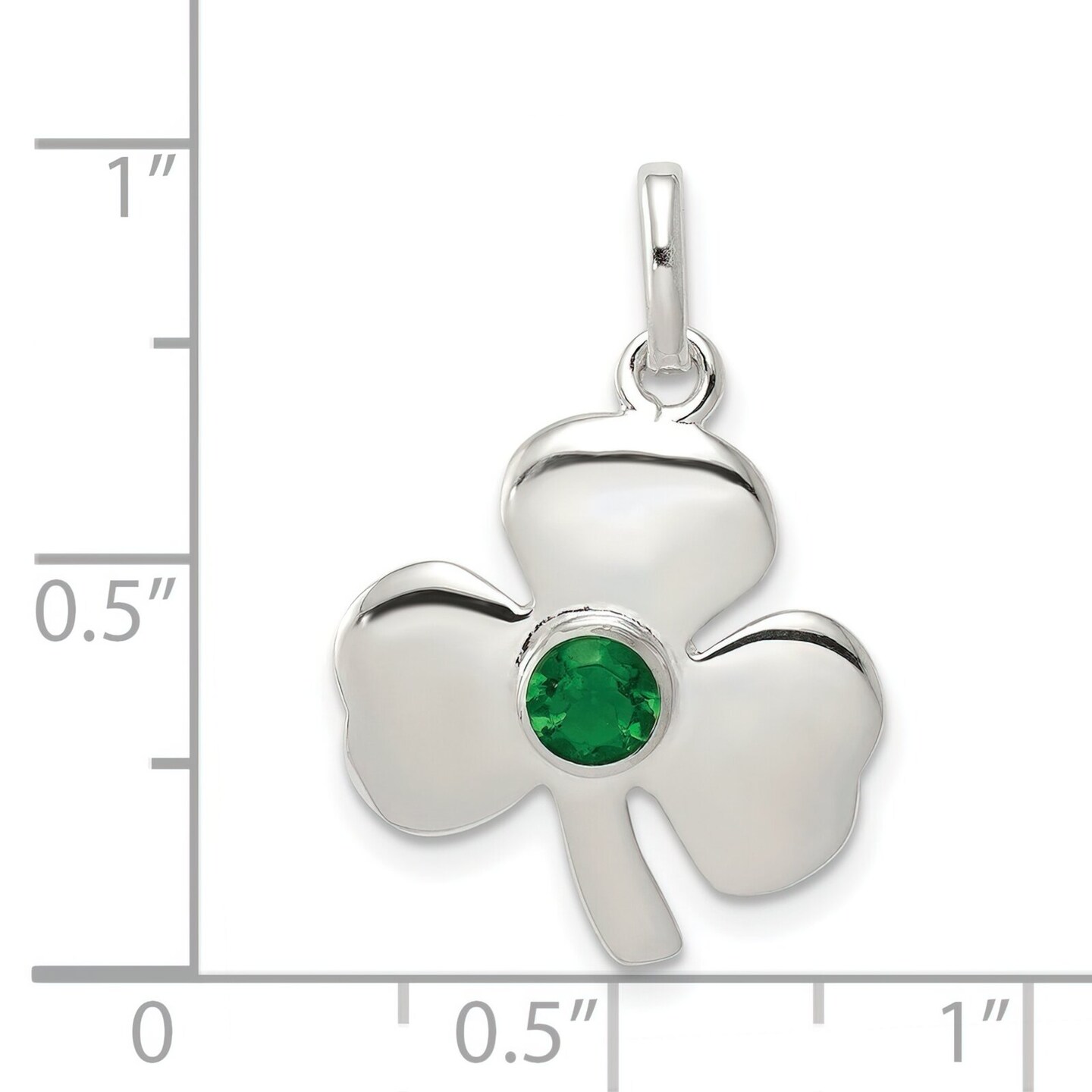 Sterling Silver Clover Charm Pendant Shamrock Jewelry 26mm x 18mm