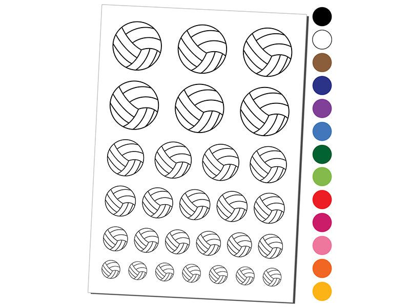Volleyball Sport Temporary Tattoo Water Resistant Fake Body Art Set Collection