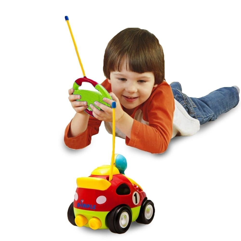 Dimple Cartoon Remote Control (R/C) Race Car for Kids and Toddlers with Sound and Lights by