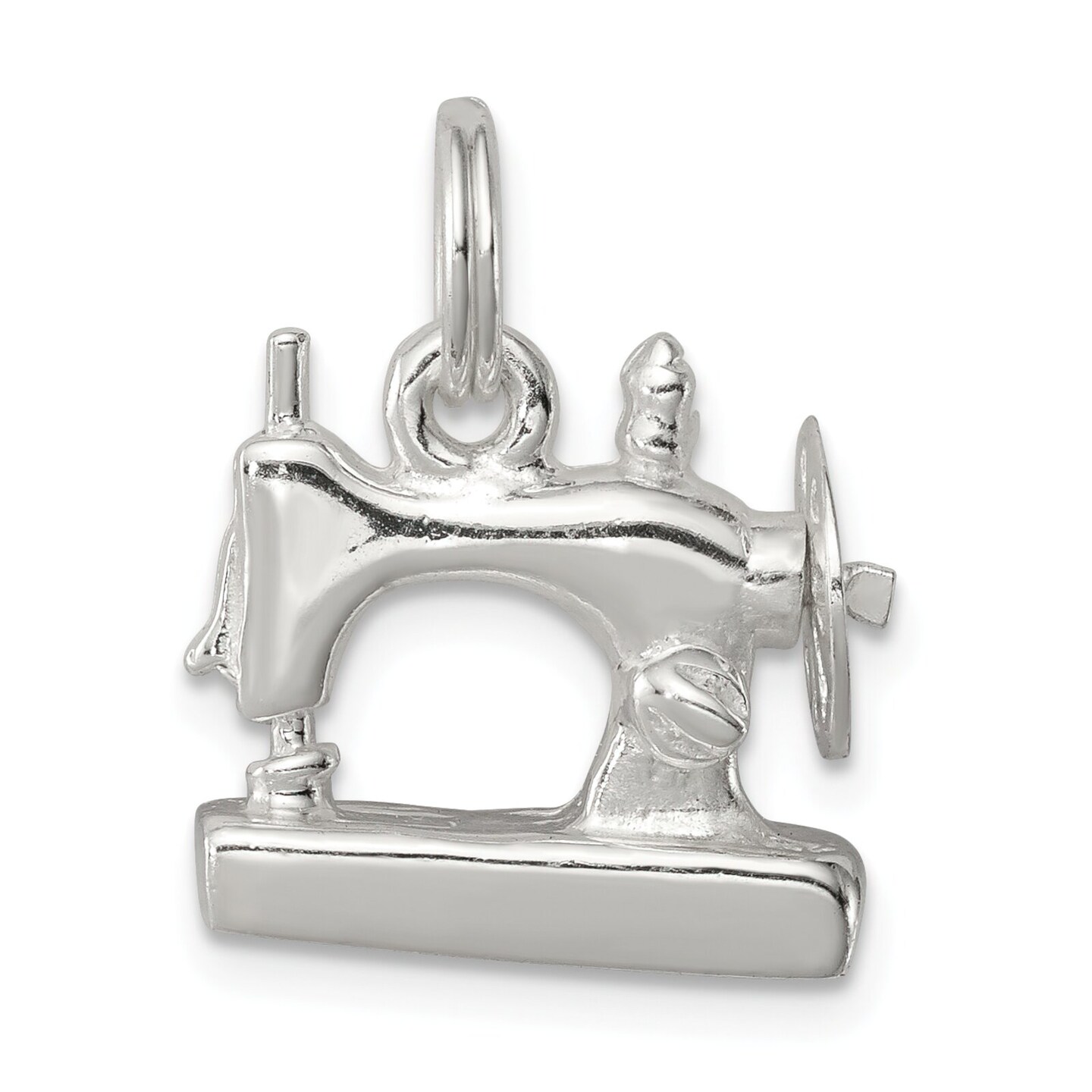 Sterling Silver Sewing Machine Charm Pendant Jewelry 14mm x 17mm