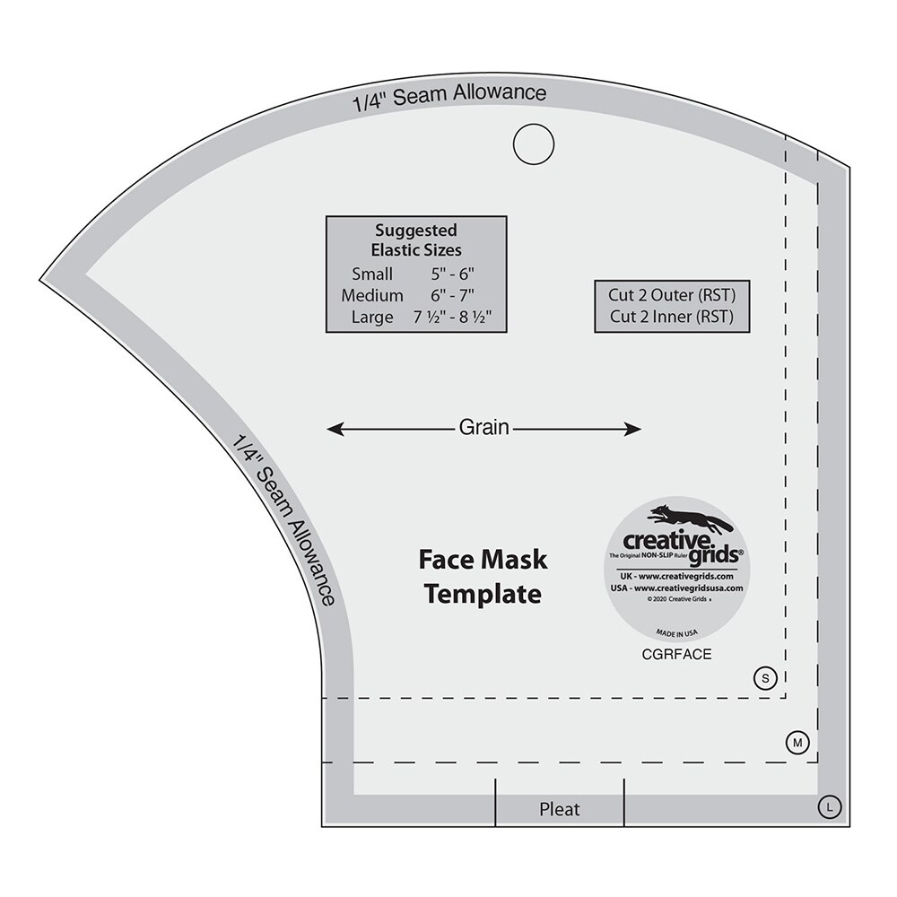 Creative Grids, Face Mask Template Ruler