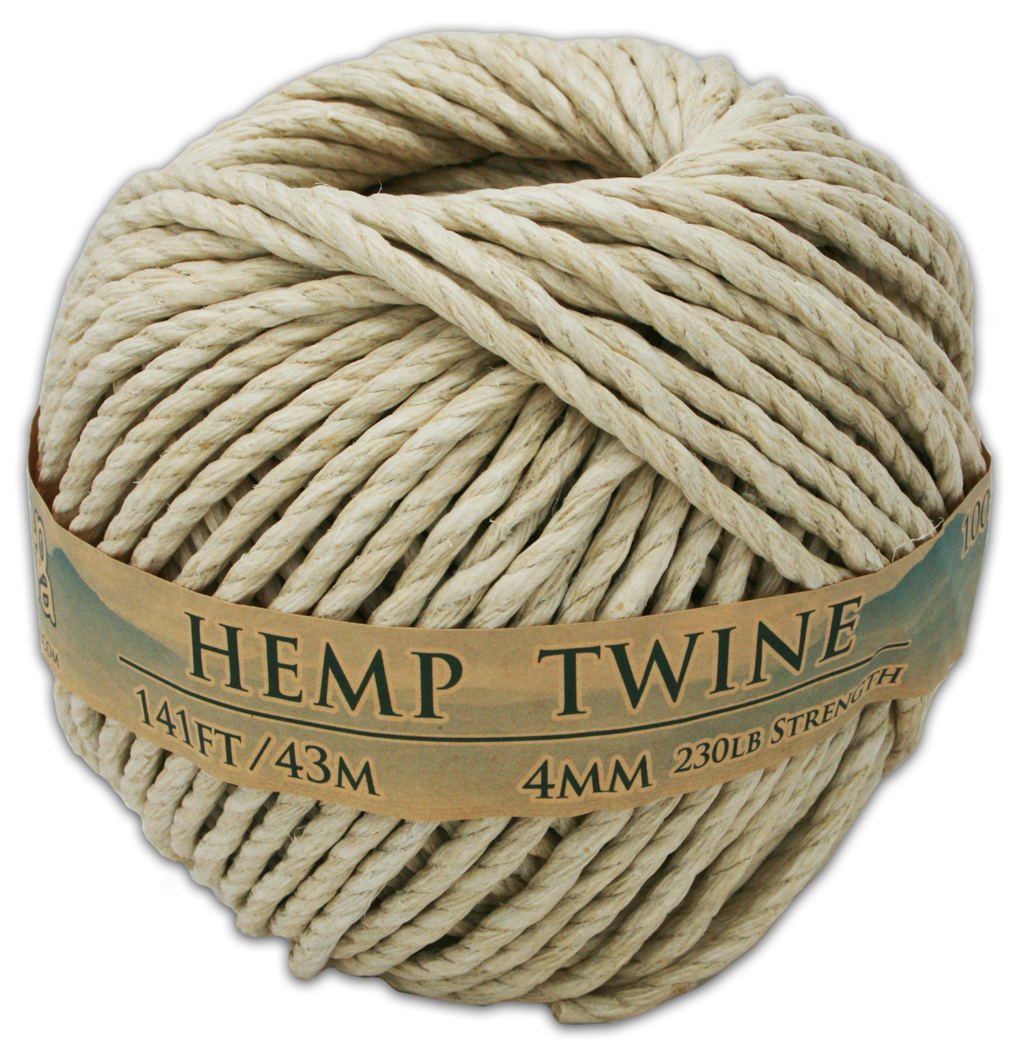 Hemptopia, 4mm Hemp Cord, All Natural, 141ft