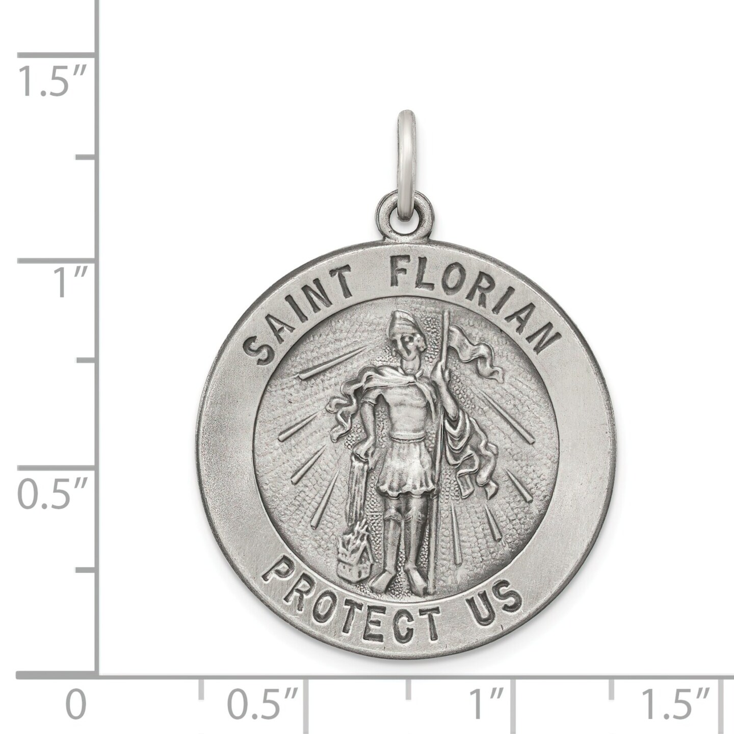 Sterling Silver Saint Florian Medal