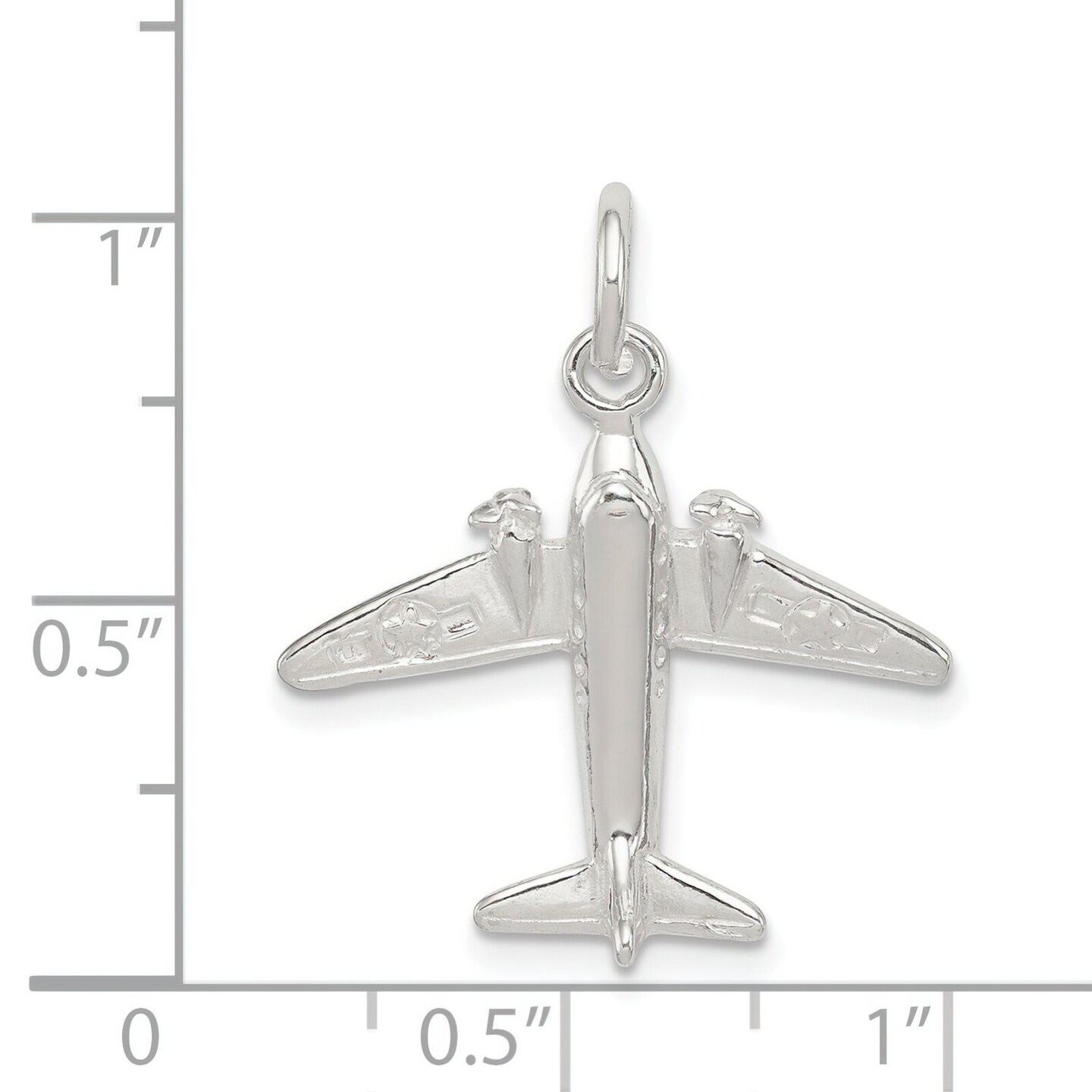 Silver Airplane Necklace Sterling Silver Jet Airplane 