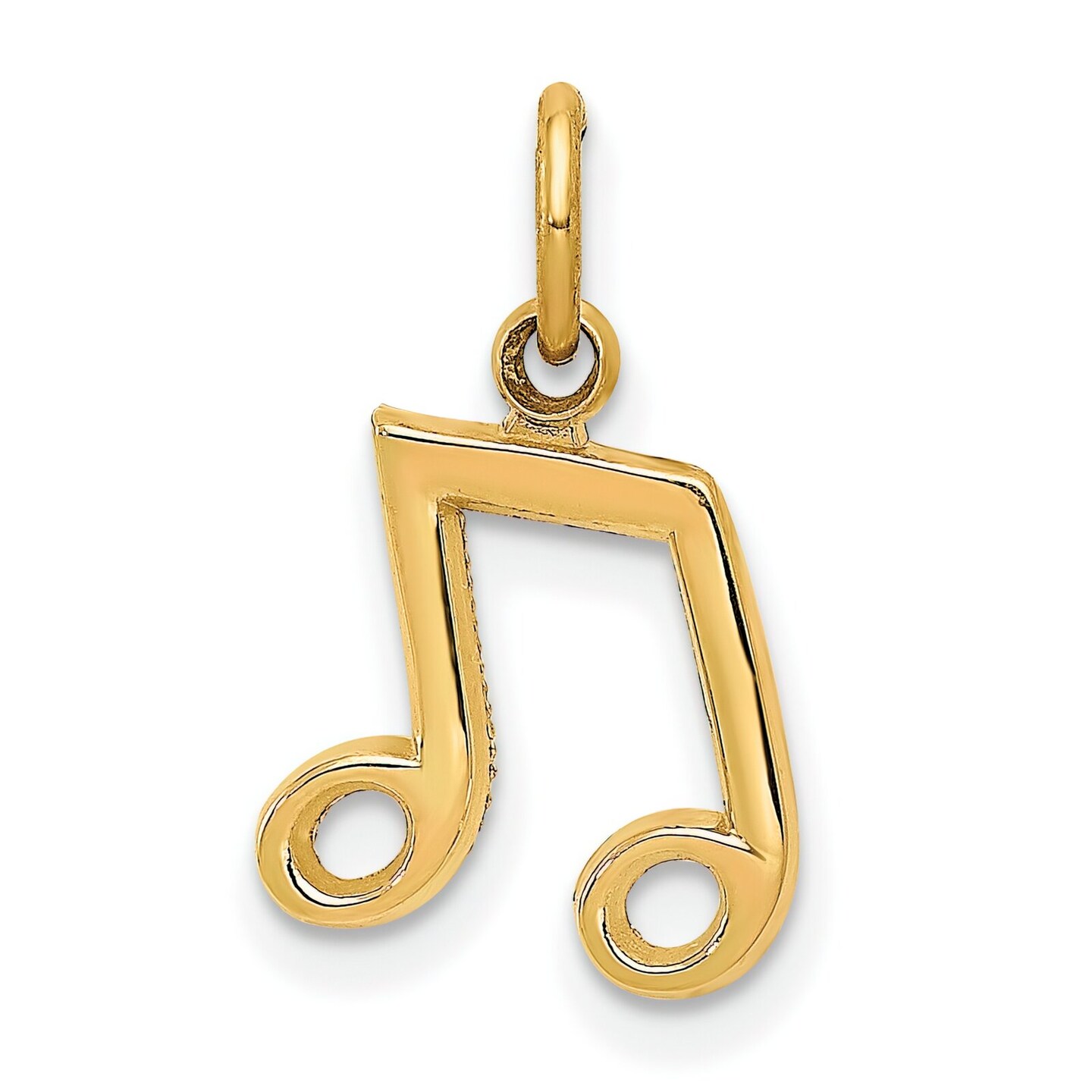 14K Yellow Gold Music Note Charm Musical Pendant Jewerly 16mm x 10mm