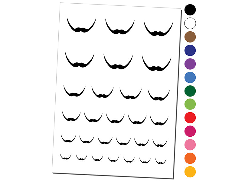 Dali Mustache Moustache Silhouette Temporary Tattoo Water Resistant Fake Body Art Set Collection