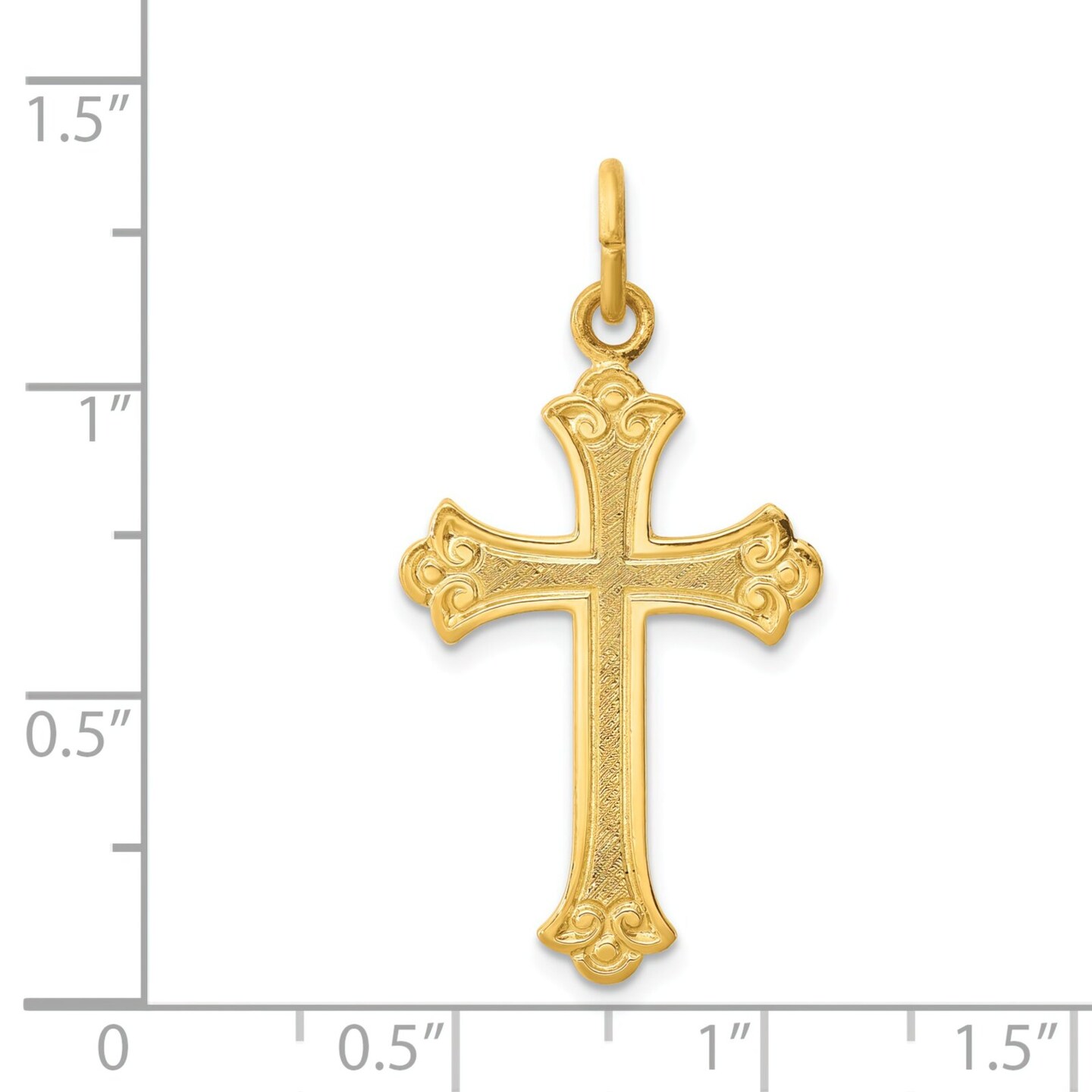 Sterling Silver Gold Plated Cross Charm 57.6 X 31.8mm  Jewerly