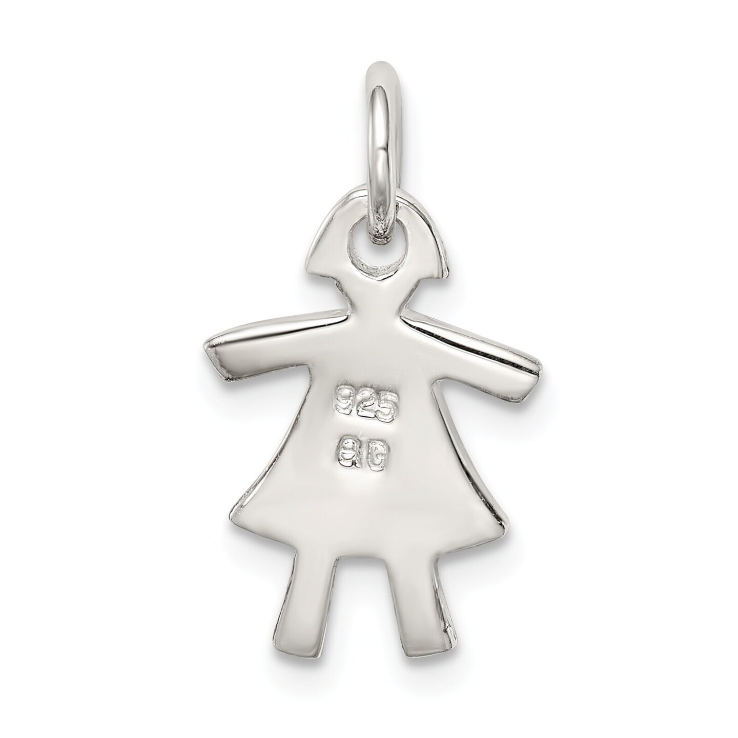 Sterling Silver Girl Charm Pendant Jewelry Silhouette 20mm x 11mm