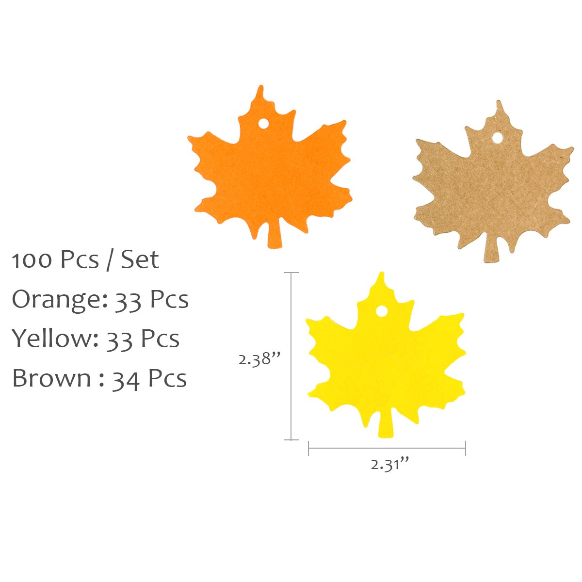 Wrapables Autumn Maple Leaves Gift Tags/Kraft Hang Tags with Jute Strings for Gift-Wrapping, DIY, Arts & Crafts, (100pcs)