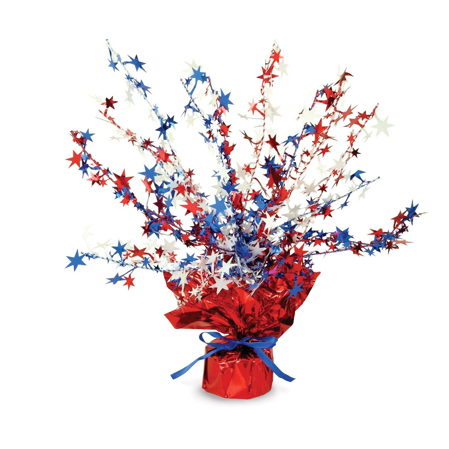 Patriotic Red White &#x26; Blue Gleam &#x27;N Burst 15&#x22; Table Decoration