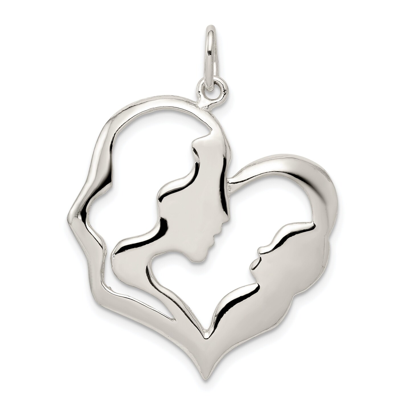 Sterling Silver Mother &#x26; Baby Charm Pendant Jewelry 32mm x 27mm