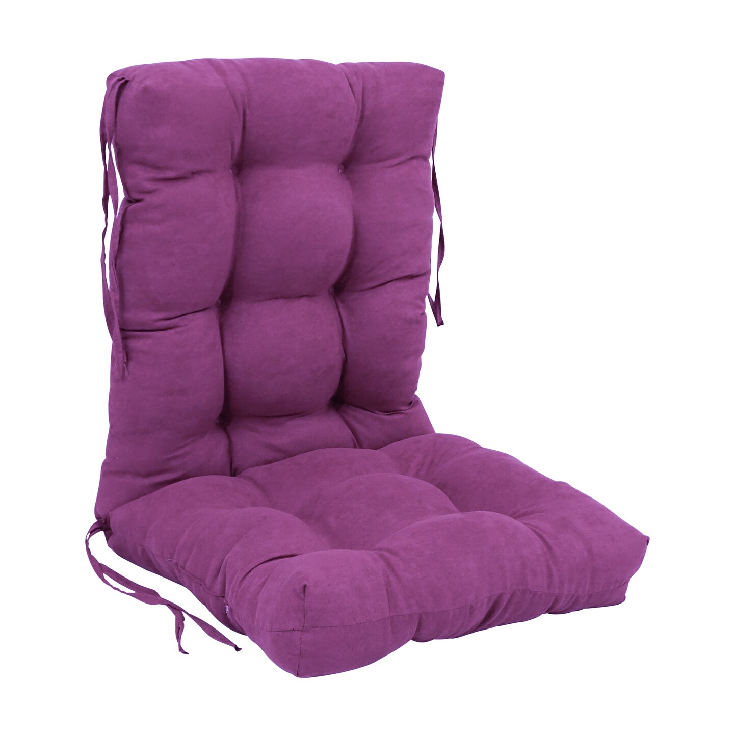 18-inch by 38-inch Solid Microsuede Tufted Chair Cushion Purple