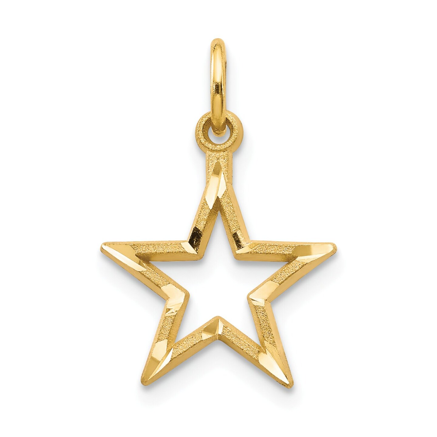 14K Yellow Gold Star Charm Pendant Jewelry FindingKing
