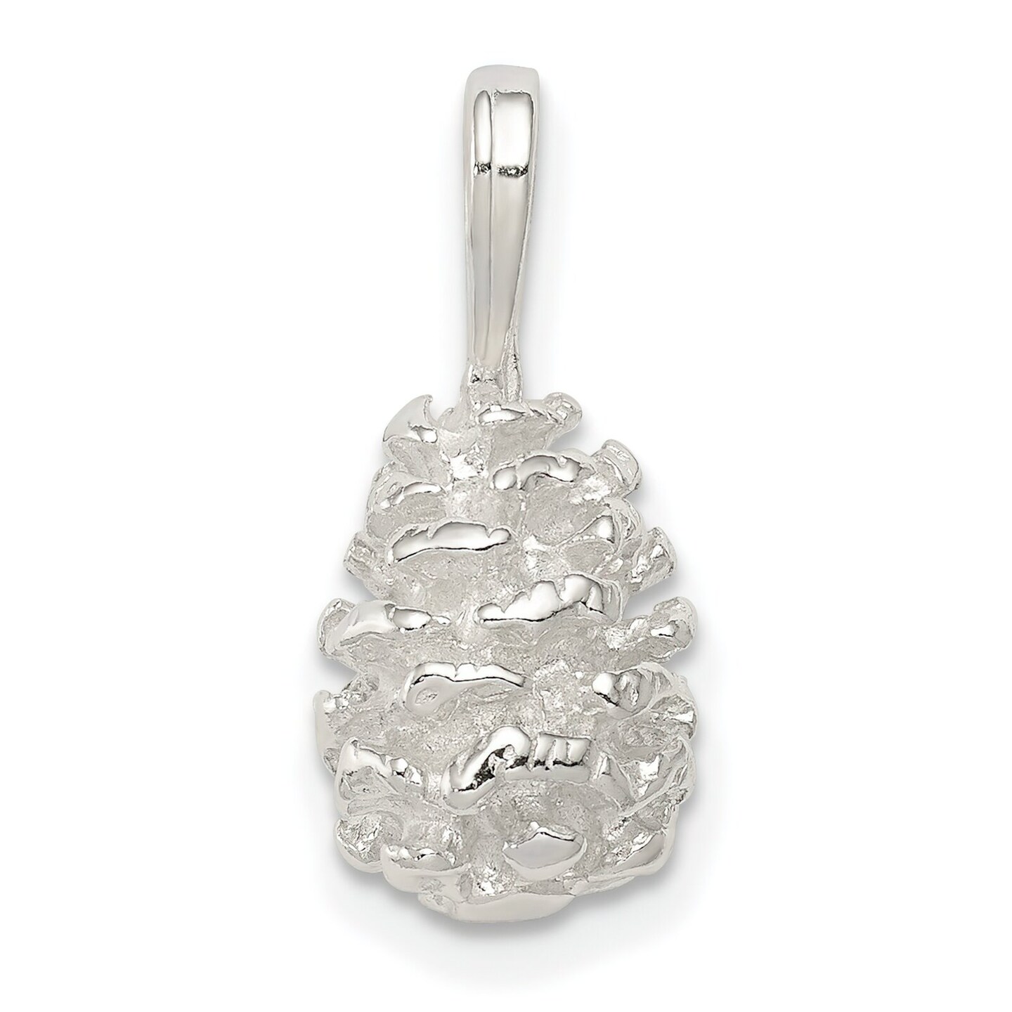 Sterling Silver Pinecone Charm Pendant Jewelry Tree 17mm x 8mm