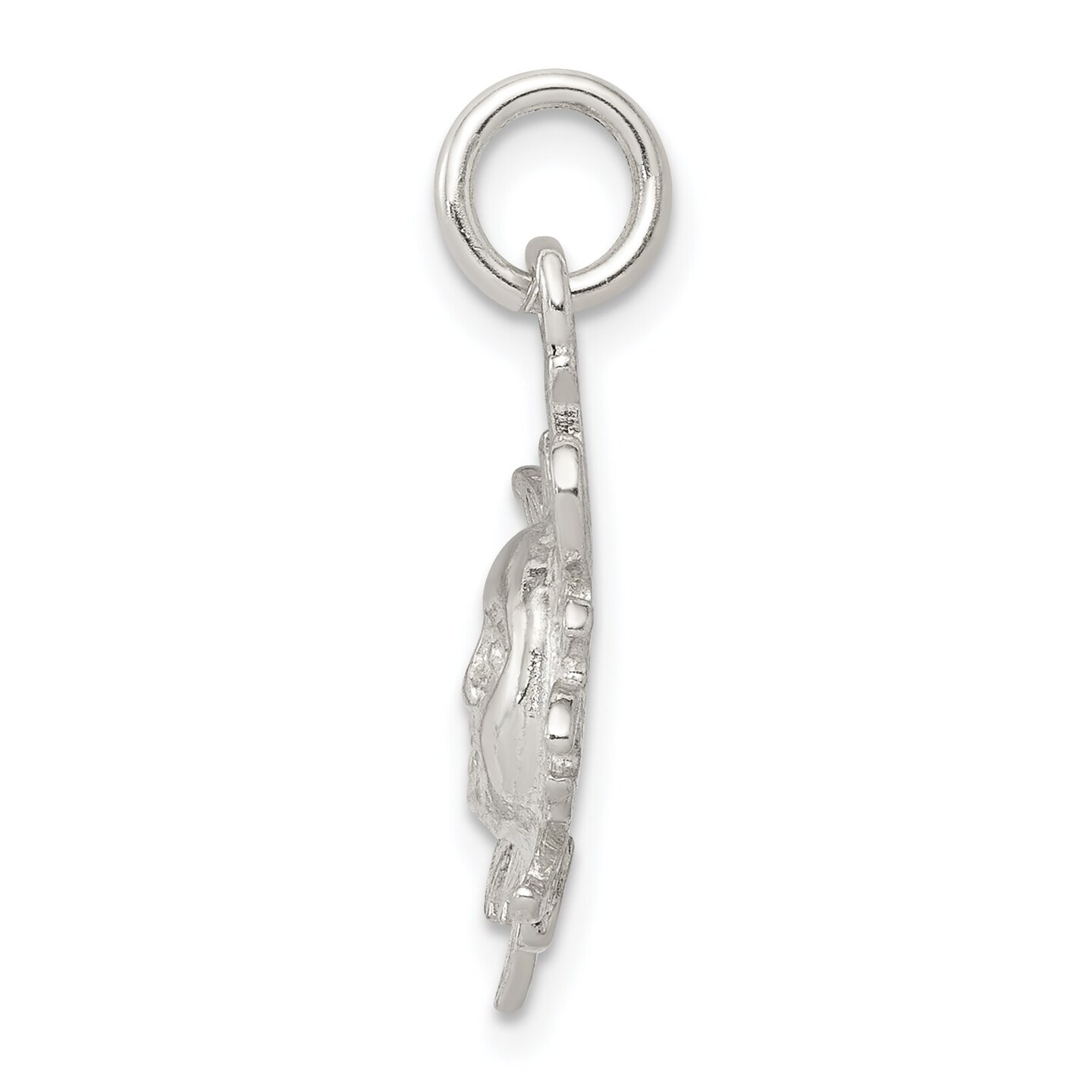Sterling Silver Sun Charm Pendant Celestial Jewelry 24mm x 17mm