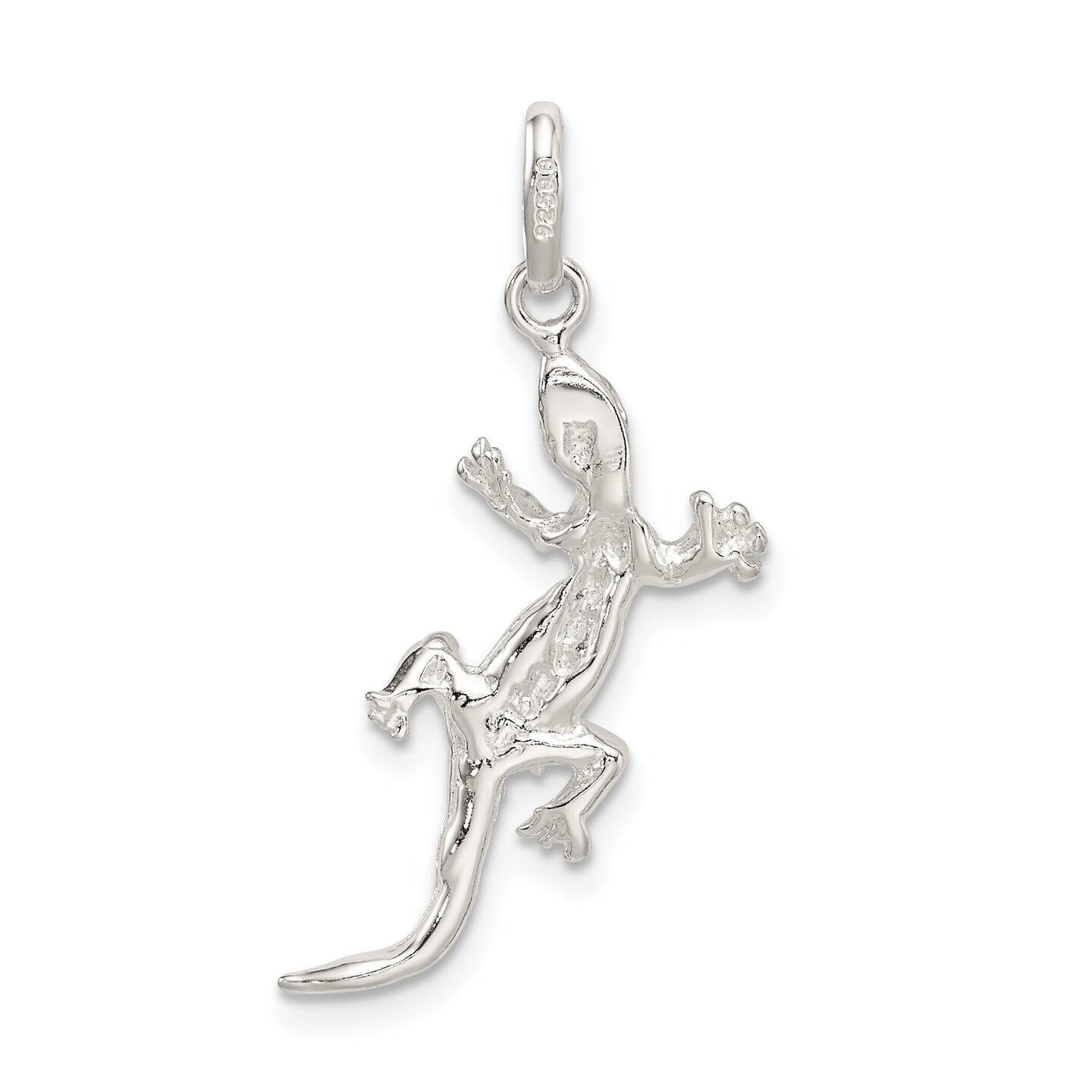 Sterling Silver Lizard Charm Pendant Animal Jewelry 28mm x 11mm