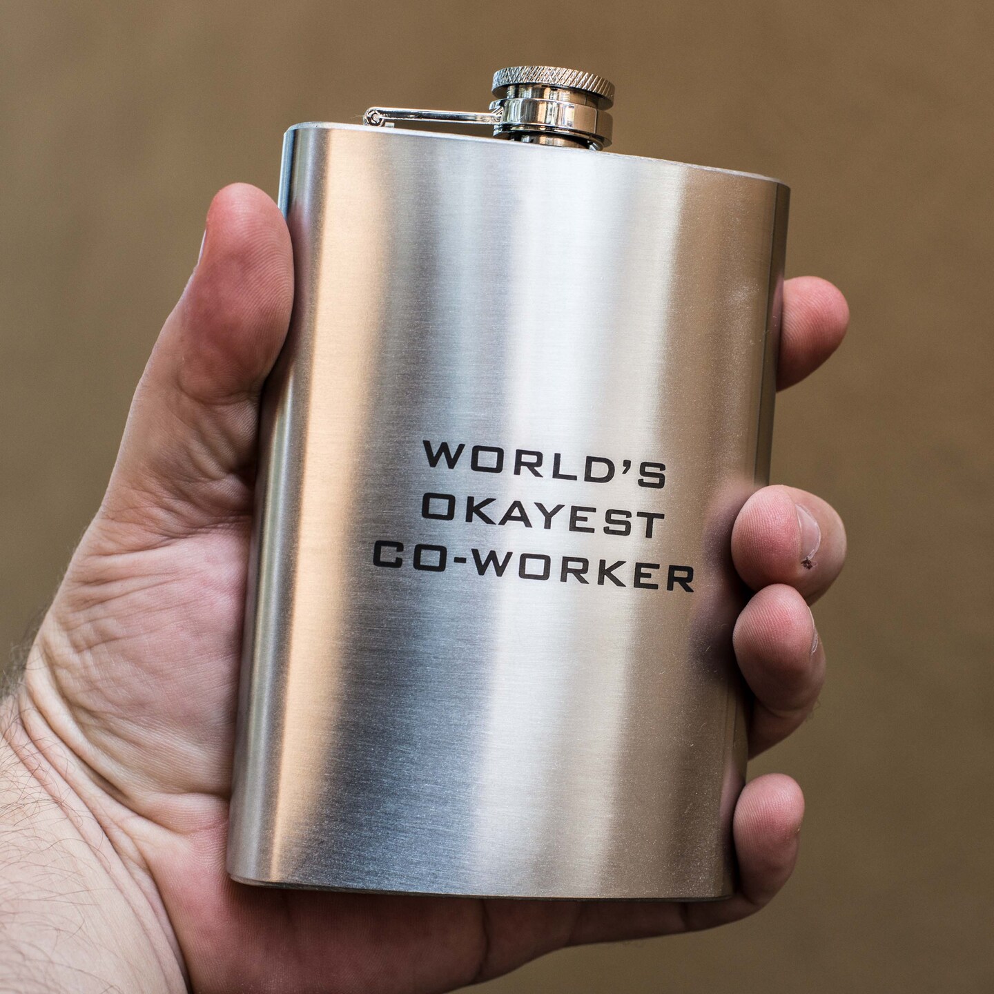 8oz World&#x27;s Okayest Co-Worker Stainless Steel Flask