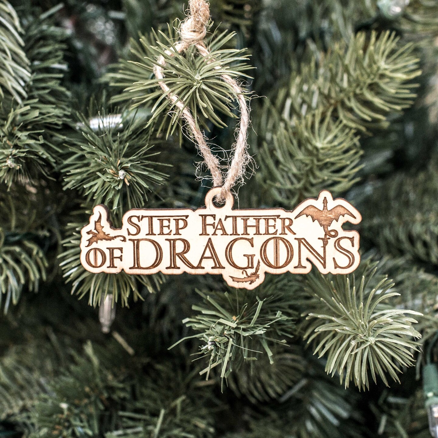 Ornament - Step Father of Dragons - Raw Wood 2x4in Ornament - Step Father of Dragons - Raw Wood 2x4in