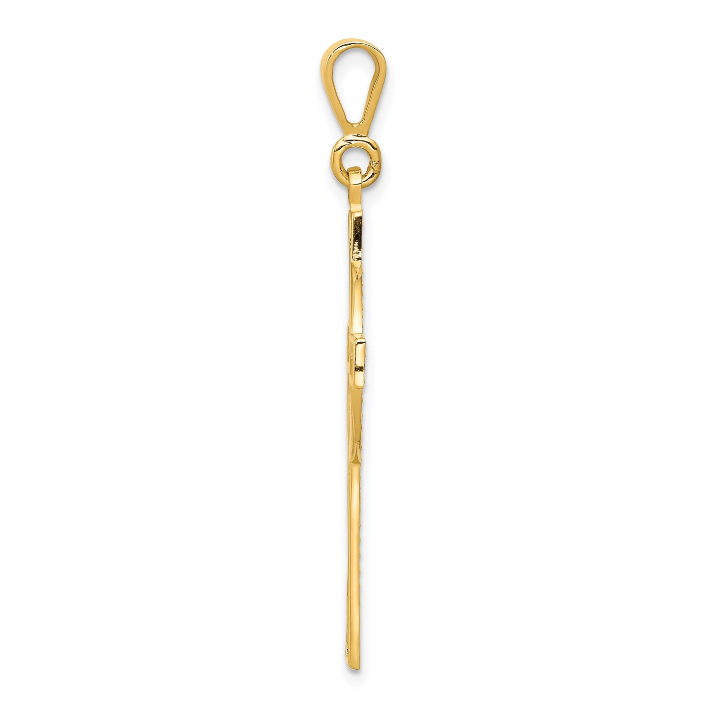 14K Yellow Gold Celtic Cross Pendant Charm Jewelry 46mm x 21mm