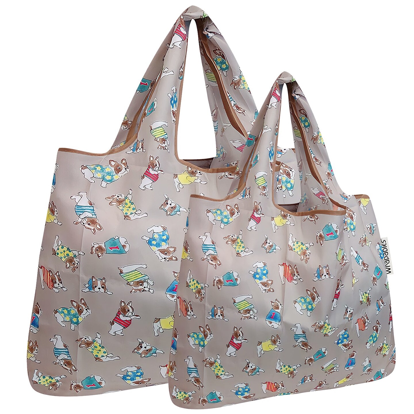 Wrapables Large &#x26; Small Foldable Tote Nylon Reusable Grocery Bags, Set of 2