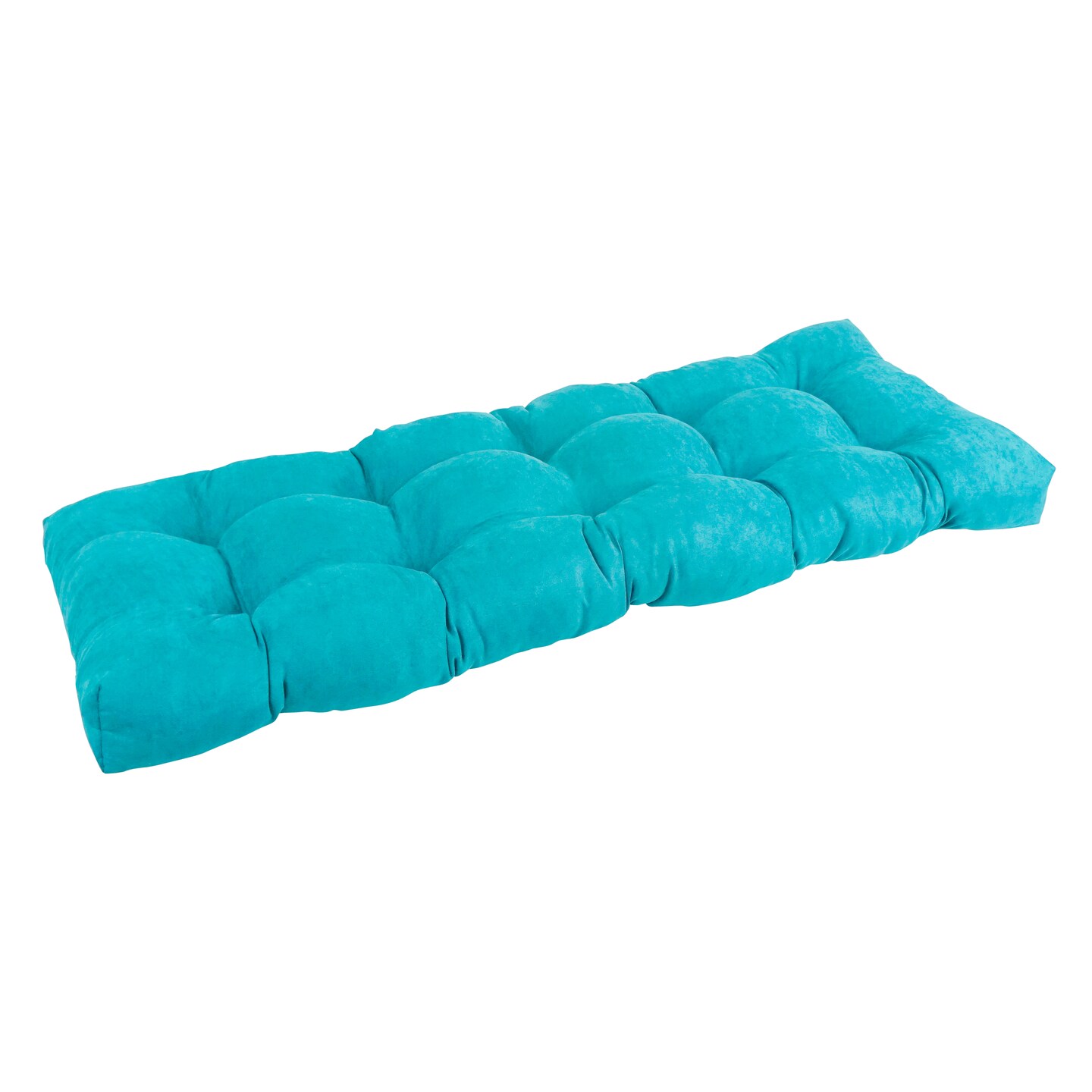 51-inch by 19-inch Tufted Solid Microsuede Bench Cushion Blue-Color
