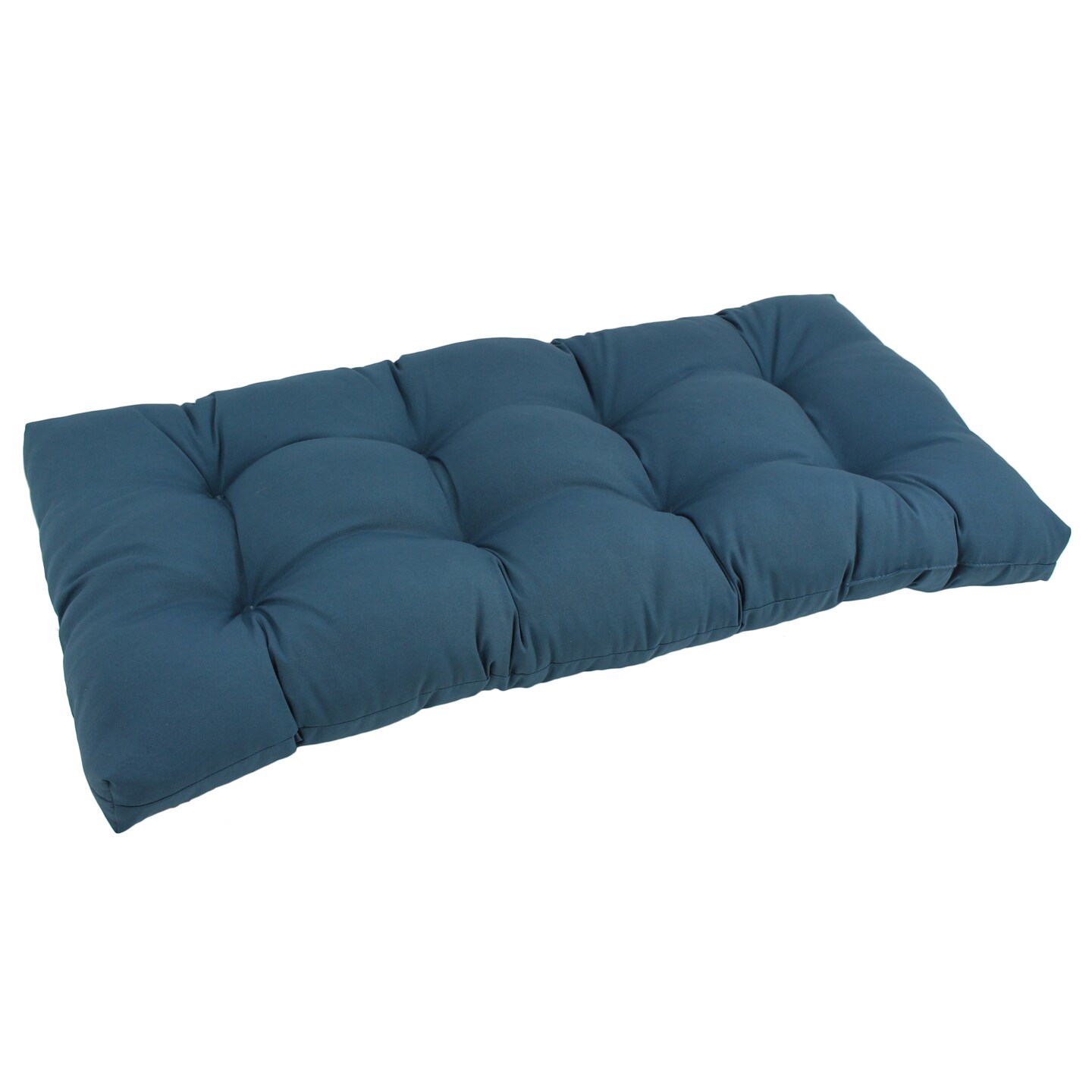 42-inch by 19-inch Squared Twill Tufted Loveseat Cushion - Indigo