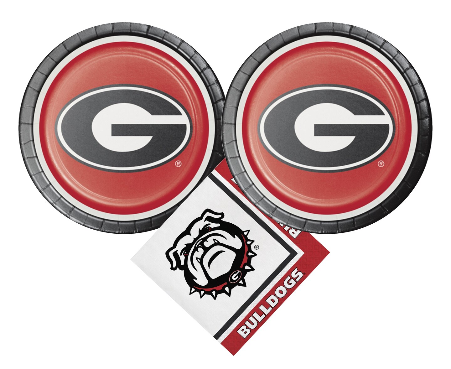 University of Georgia Party Supplies Pack with Lunch Plates and Napkins for 16 Guests