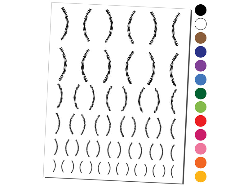 Baseball Stitches Temporary Tattoo Water Resistant Fake Body Art Set Collection