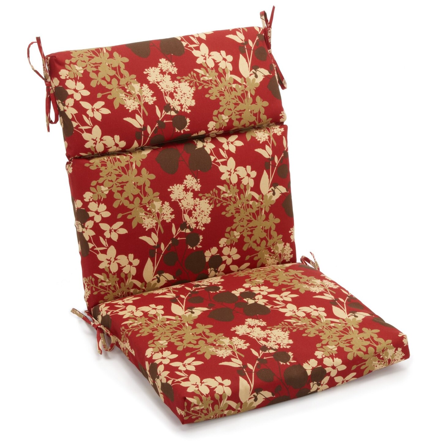 20-inch by 42-inch Spun Polyester Outdoor Squared Seat/Back Chair Cushion - Montfleuri Sangria