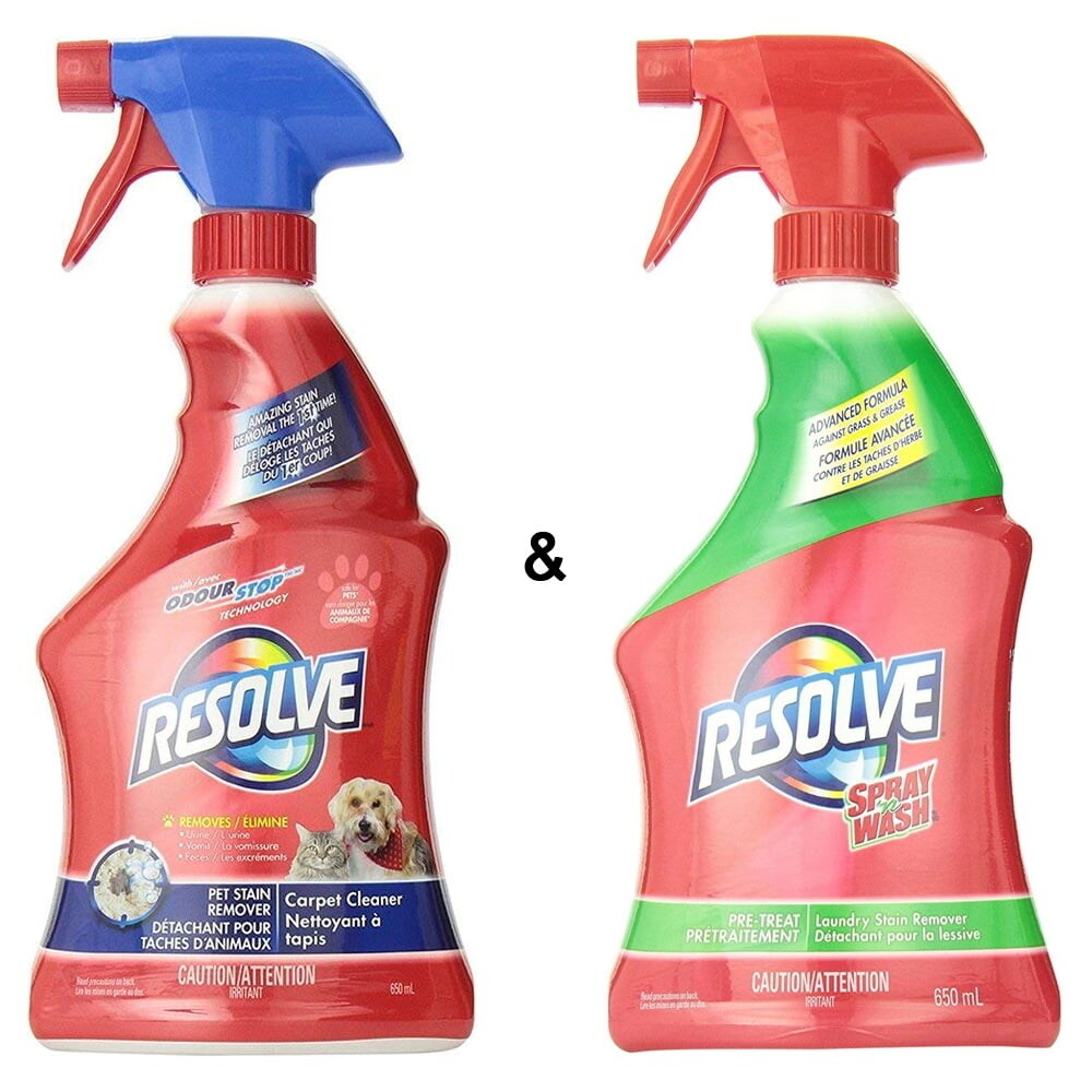 Resolve Carpet: Pet Stain Remover Trigger 650ml and Spray N Wash Laundry Stain Remover