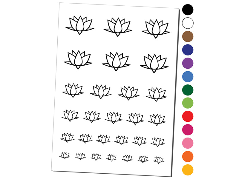 Amazon.com : Lotus Flower Outline Temporary Tattoo Water Resistant Fake  Body Art Set Collection - Brown (One Sheet) : Beauty & Personal Care