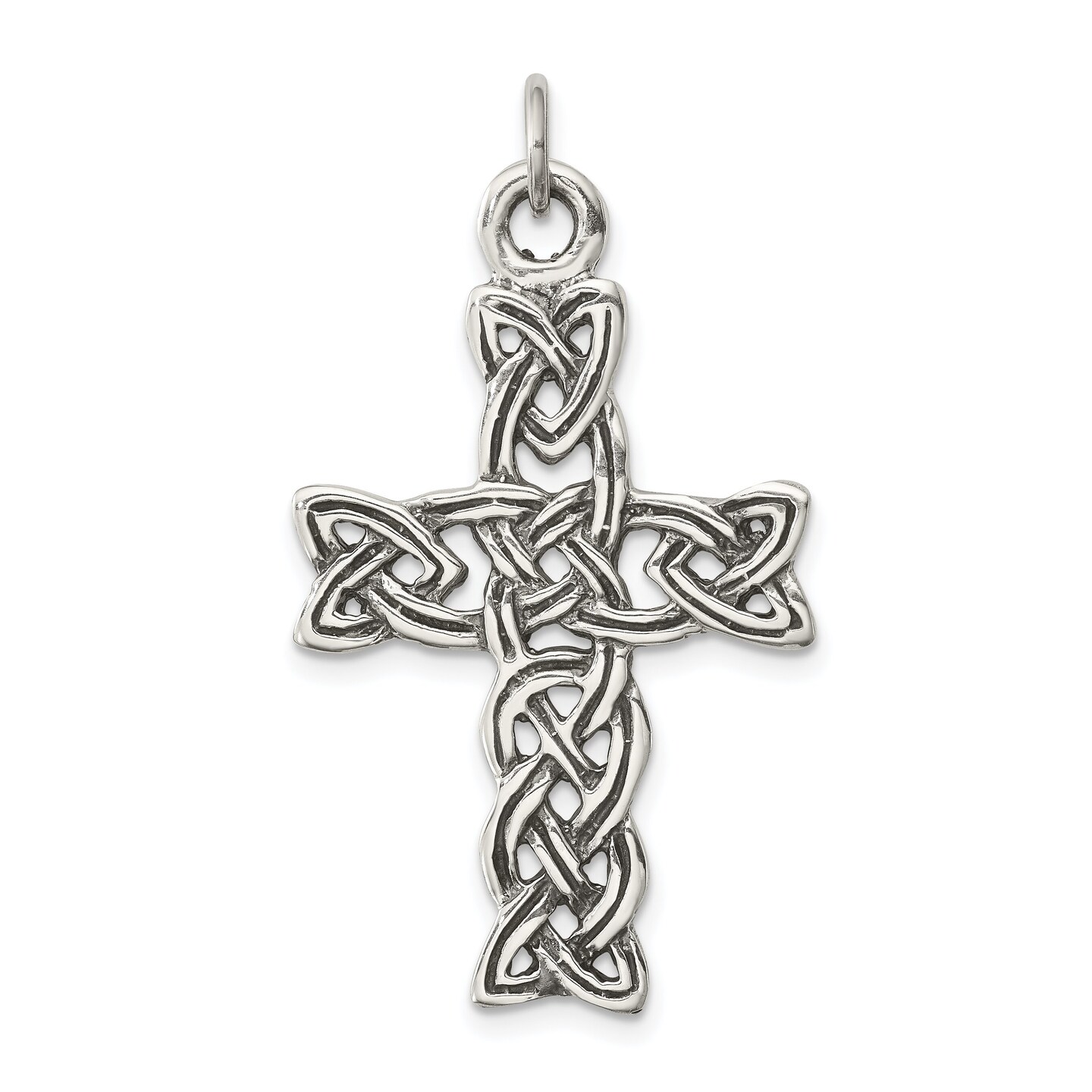 Sterling Silver Celtic Cross Charm Jewerly 37mm x 23mm