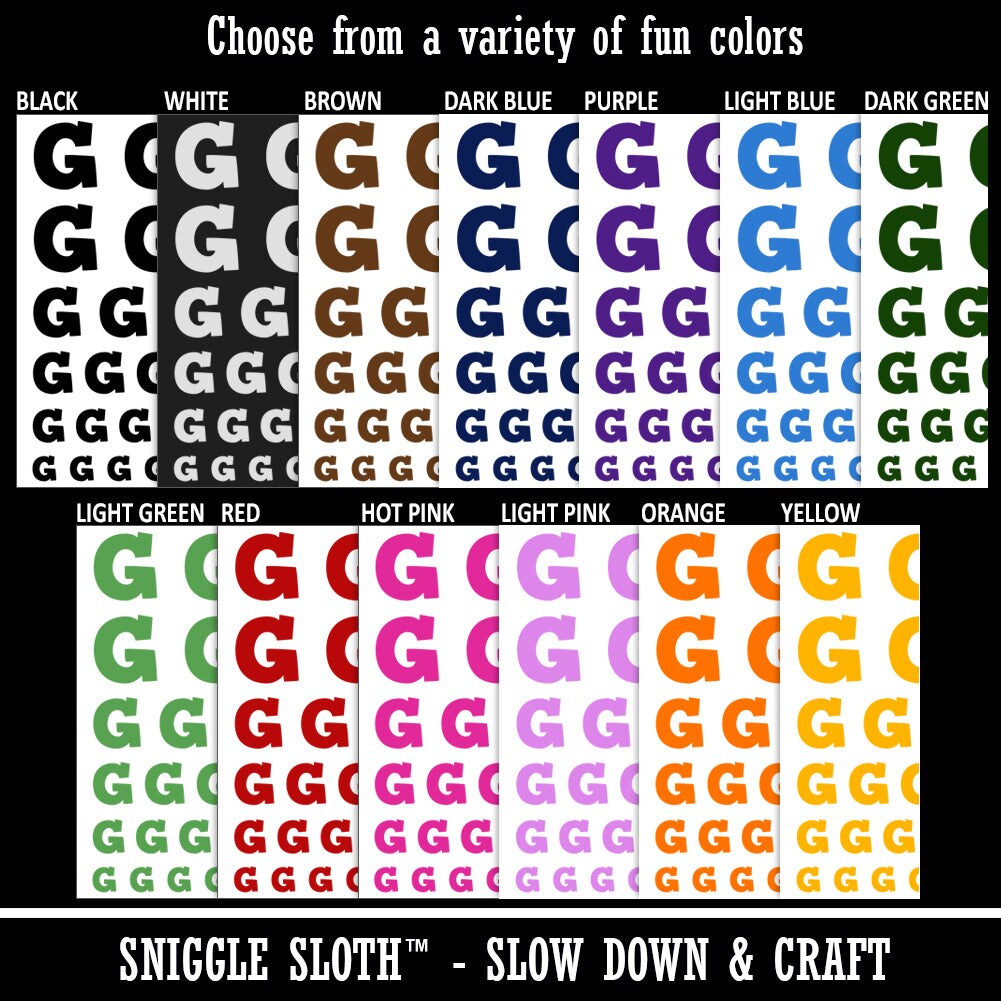 Letter G Uppercase Fun Bold Font Temporary Tattoo Water Resistant Fake Body Art Set Collection