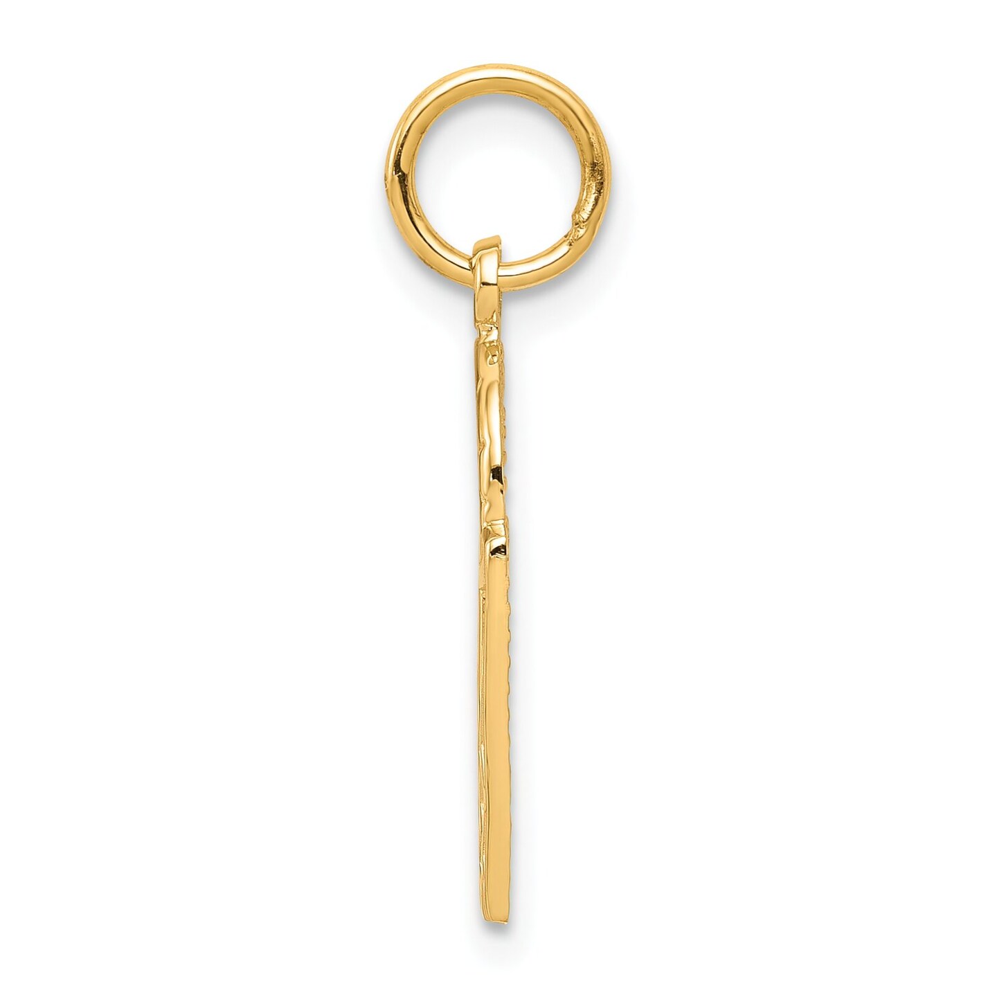 10K Yellow Gold Basketball in Hoop Charm Sports Pendant Jewerly 22mm x 10mm