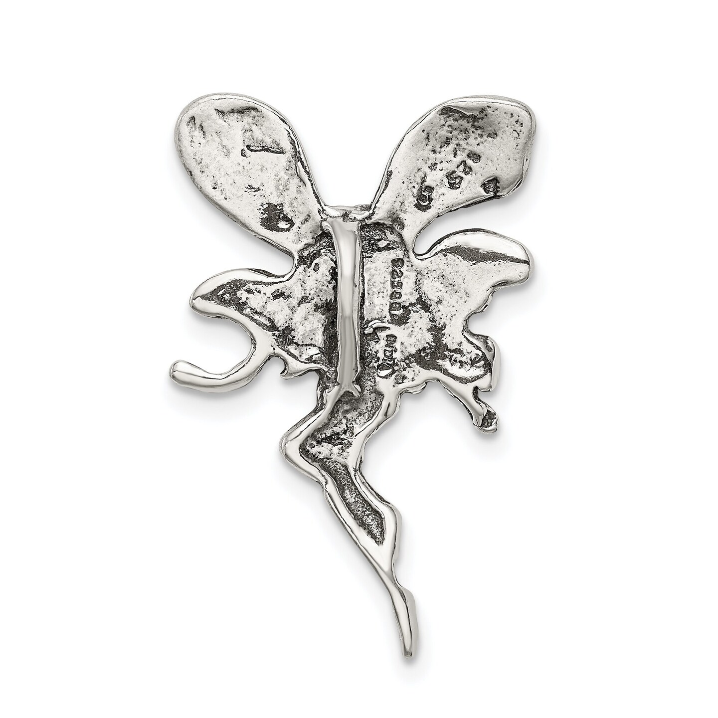 Sterling Silver Fairy Charm Faerie Pendant Jewelry 29mm x 18mm