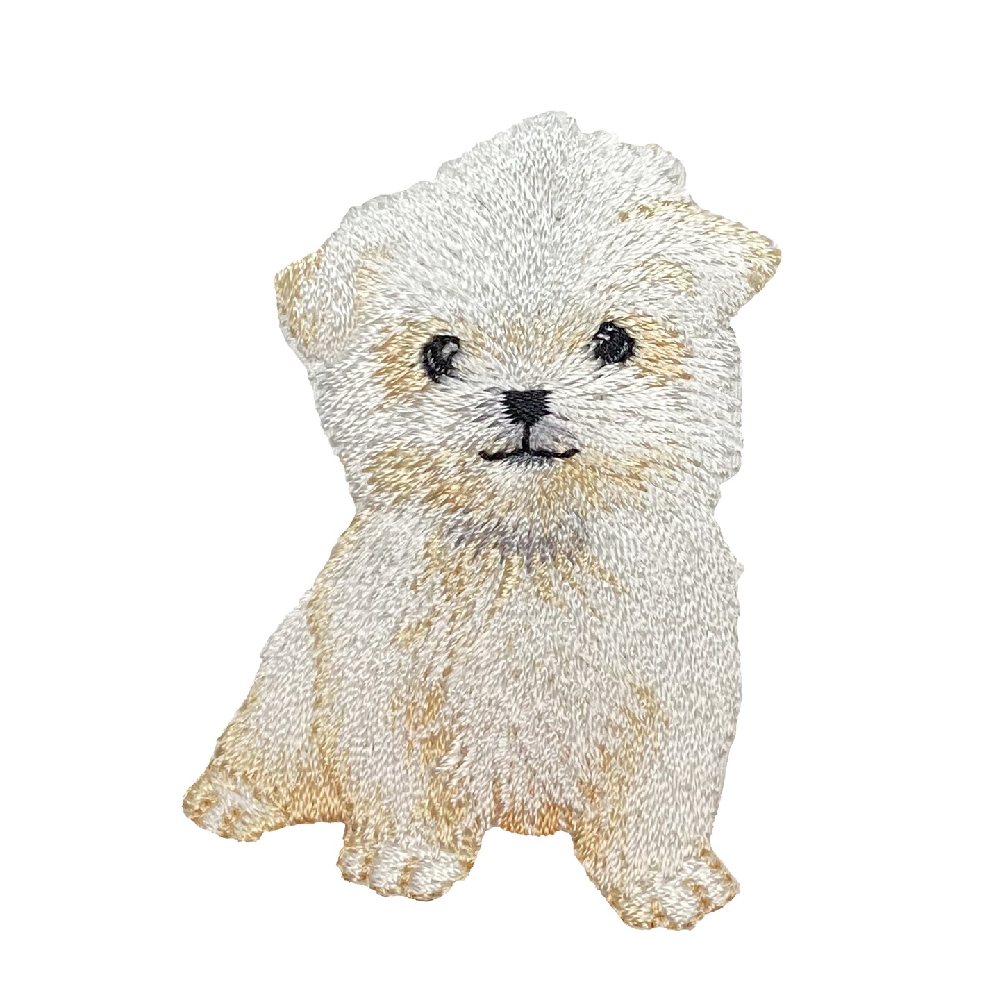 Maltese Puppy Dog, Realistic Pets, Embroidered, Iron on Patch