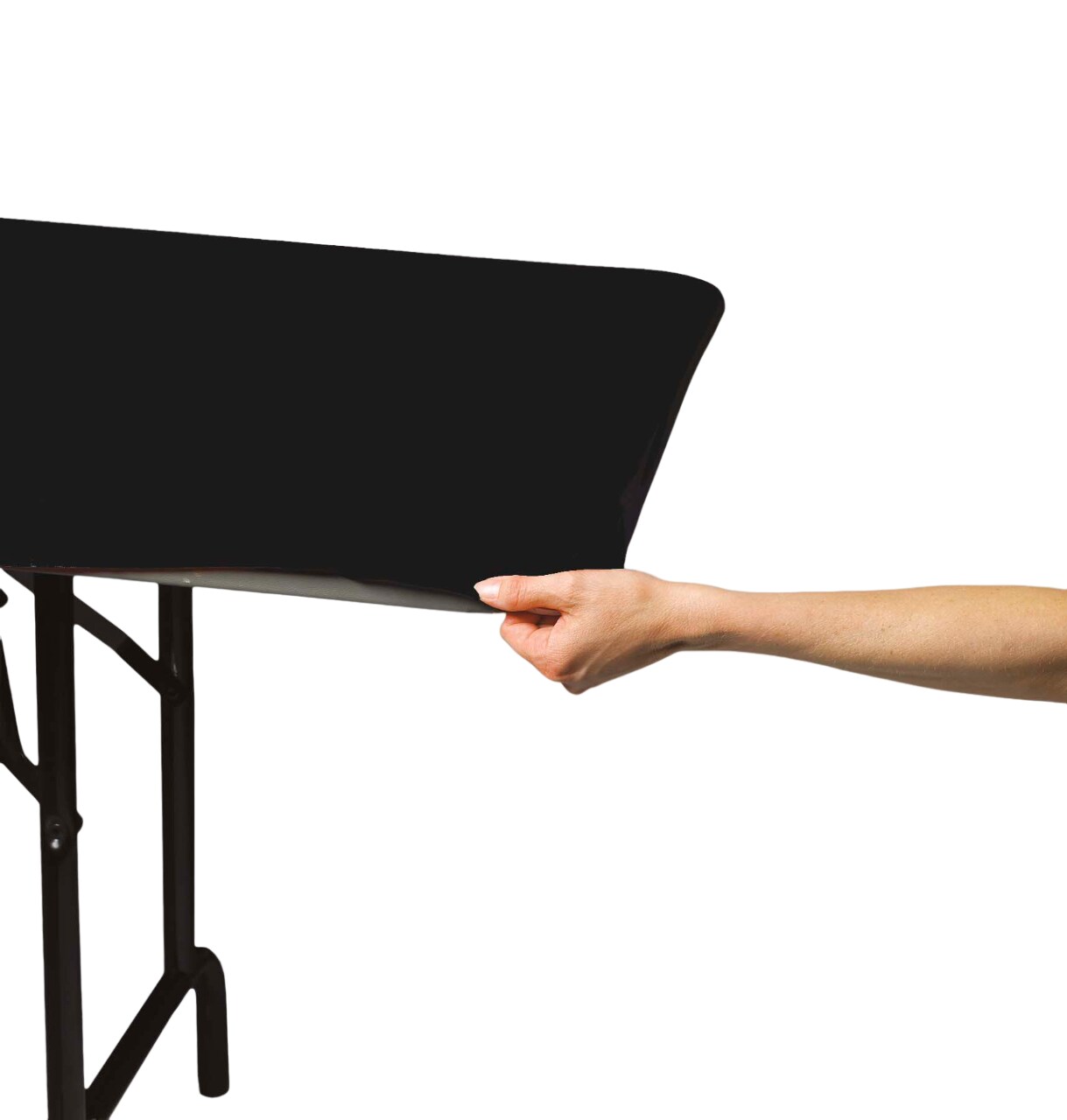 Party Central Stay Put Disposable Party Table Covers - 72" - Black - Club Pack of 12