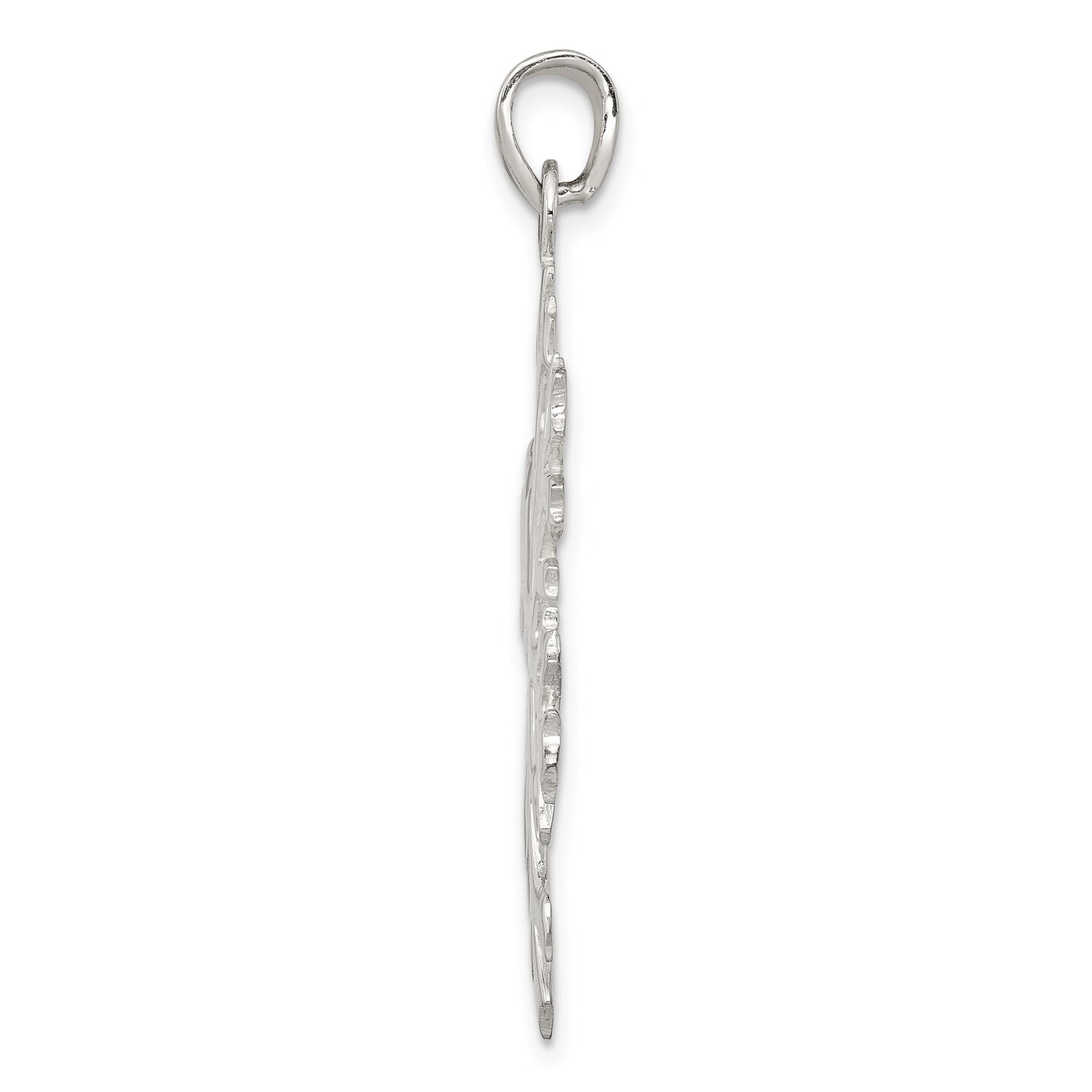 Sterling Silver Snowflake Pendant Charm Winter Jewelry 42 X 30mm 