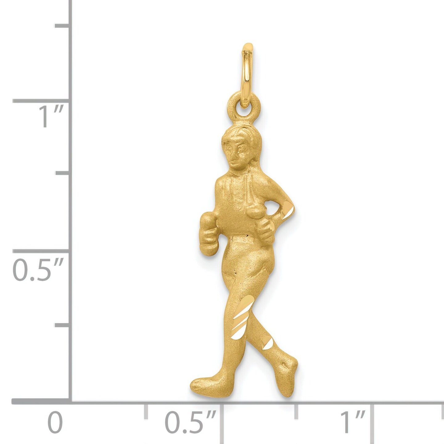 10K Yellow Gold Runner Charm Sports Running Jewelry 30mm x 11mm
