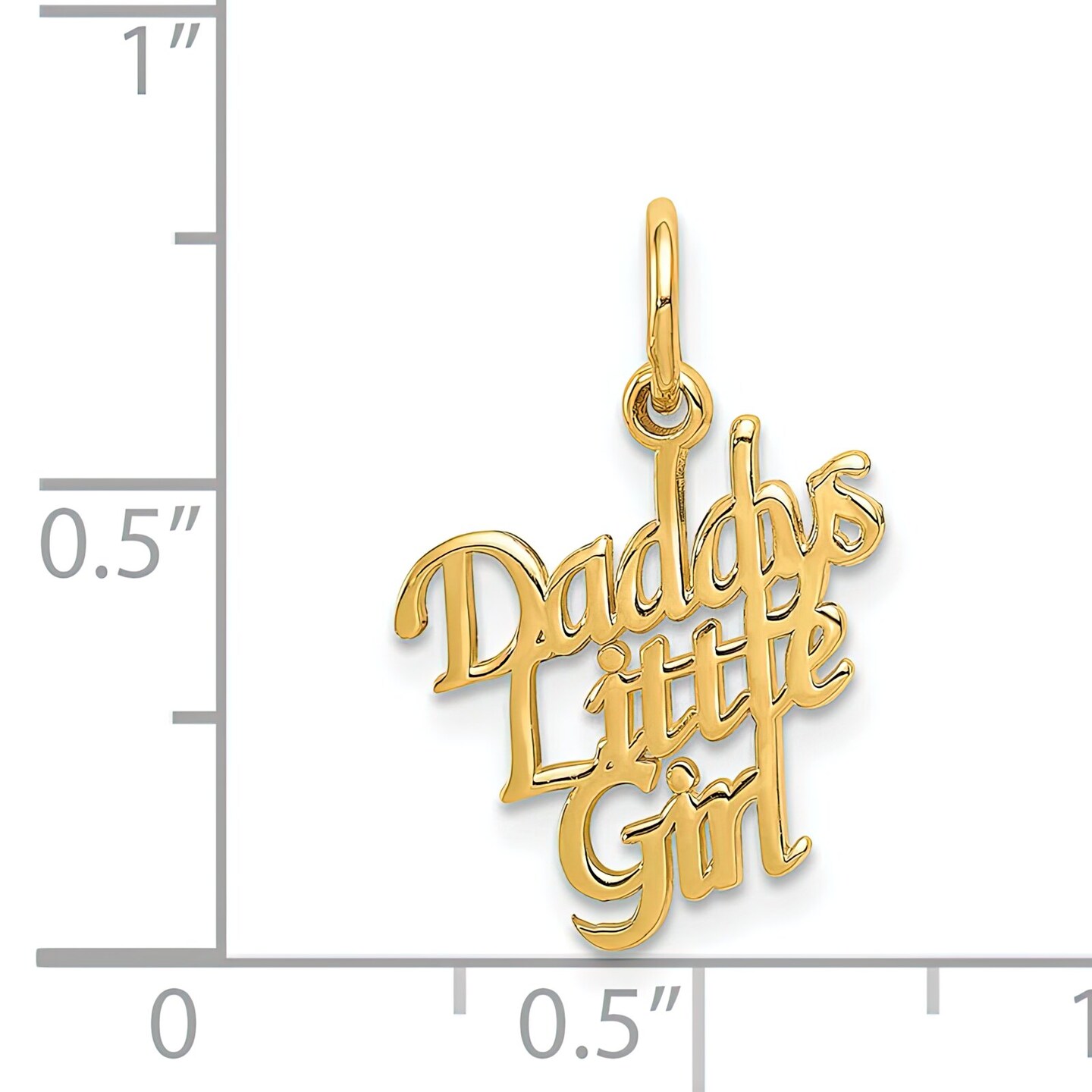 14K Gold Daddys Little Girl Charm Daughter Pendant