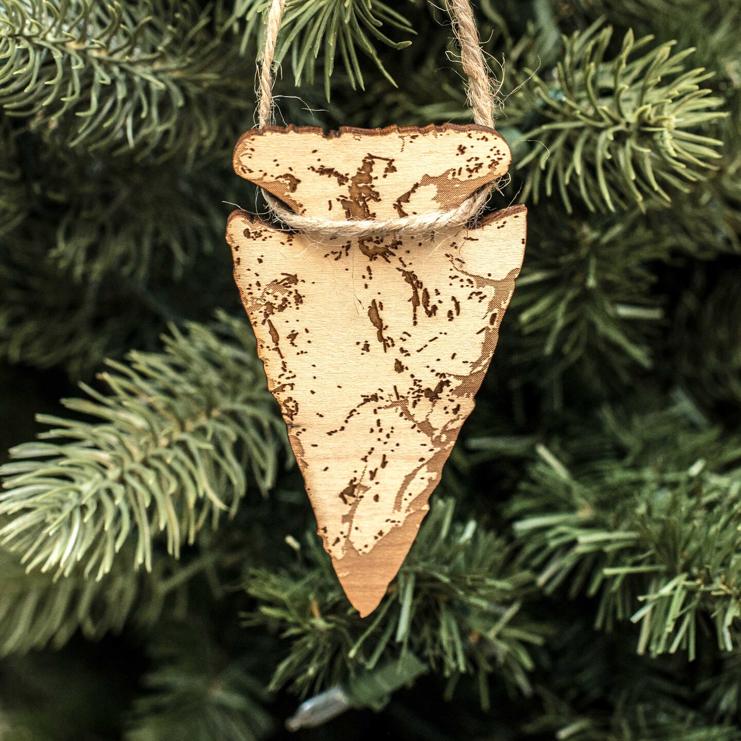 Ornament - Arrowhead - Raw Wood 4x2in Ornament - Arrowhead - Raw Wood 4x2in