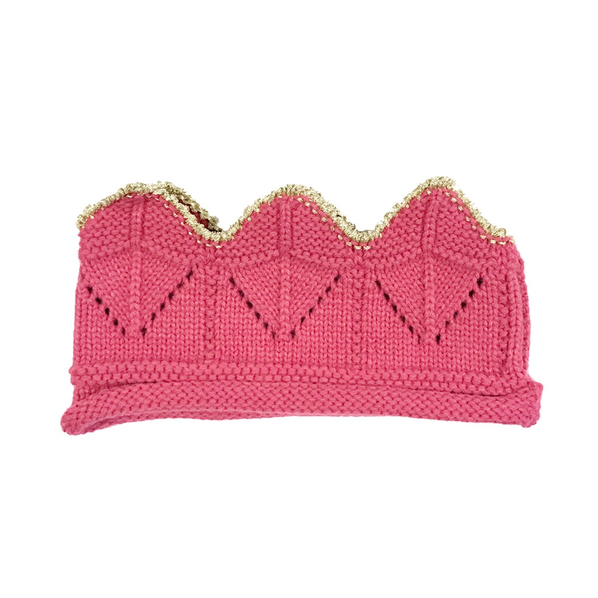 Wrapables Baby Boy &#x26; Girl Birthday Party Crochet Knit Crown Hat with Gold Trim