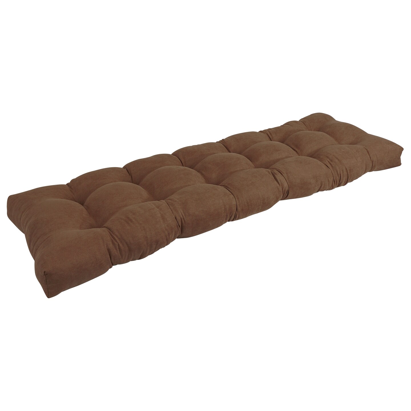 55-inch by 19-inch Tufted Solid Microsuede Bench Cushion Brown-Color