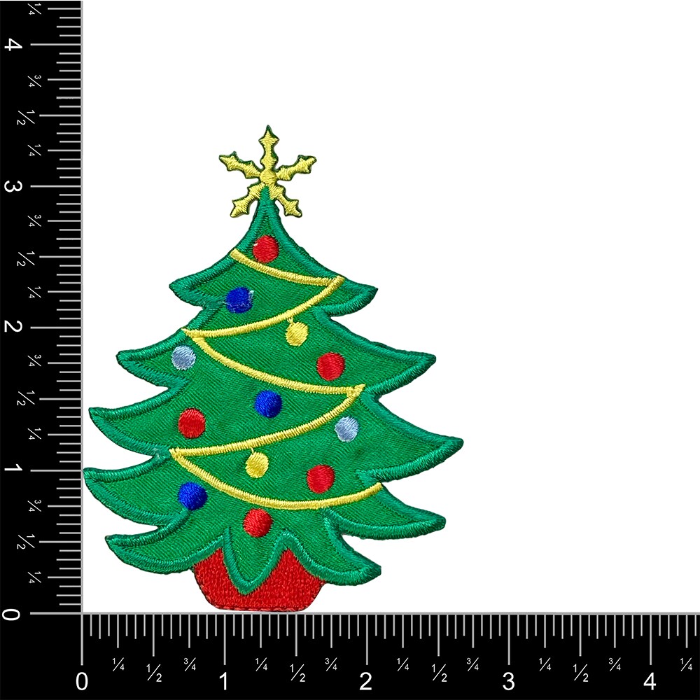 Christmas Tree, Embroidered, Iron on Patch