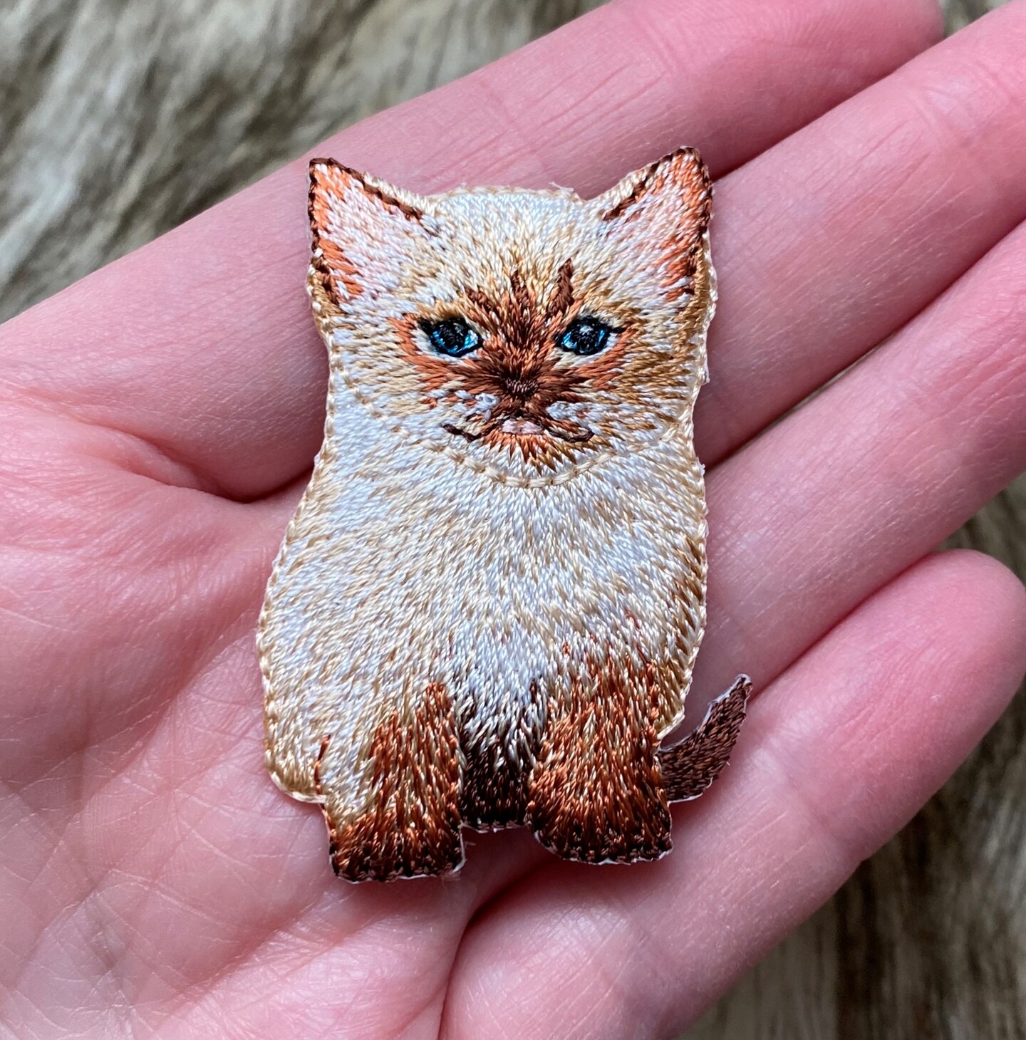 Siamese Cat, Kitten, Realistic Pets, Embroidered, Iron on Patch