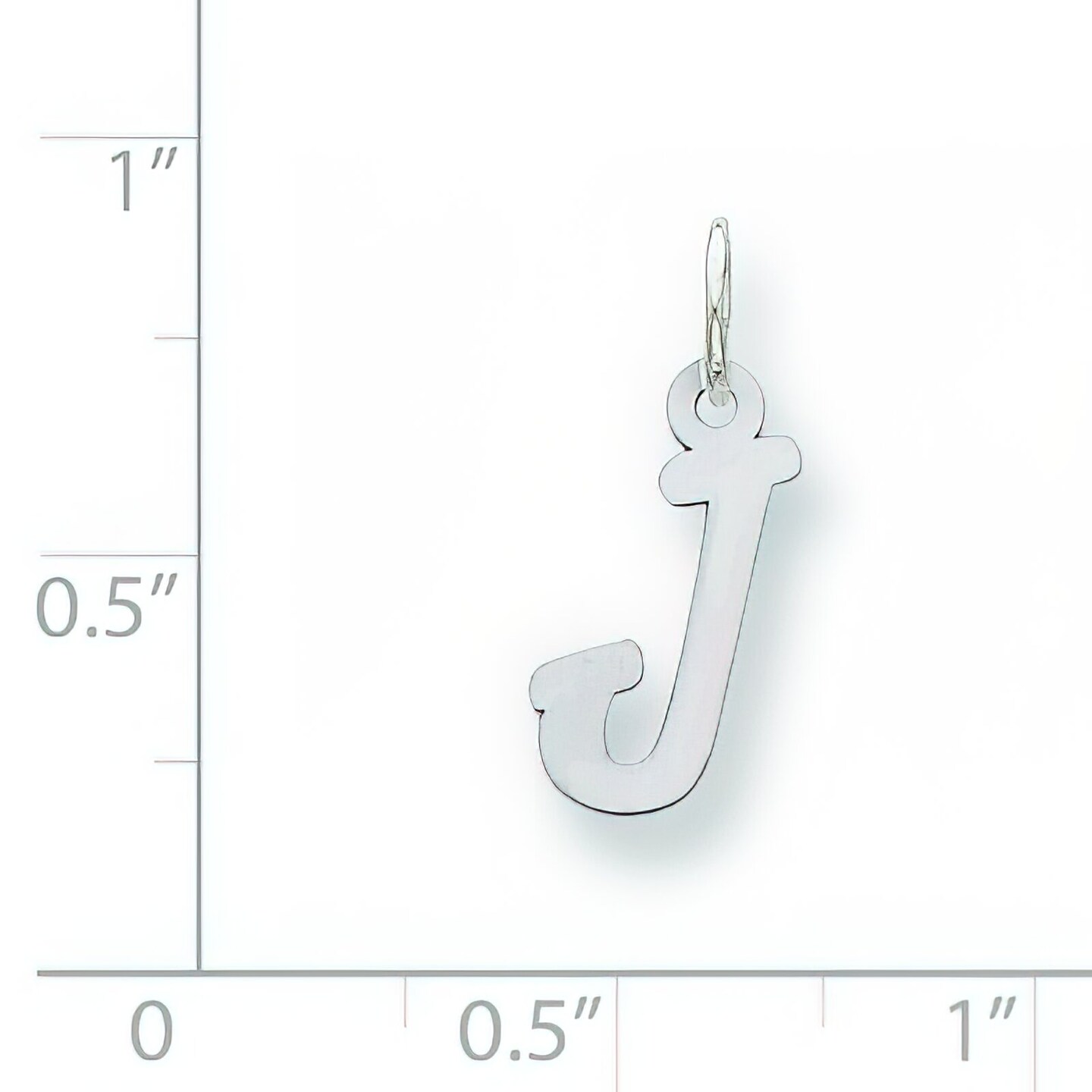 Sterling Silver Small Initial Letter J Charm Pendant Jewerly 19mm x 8mm